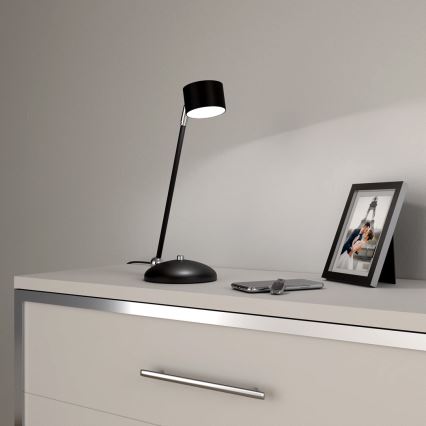 Galda lampa ARENA 1xGX53/11W/230V melna/spīdīgi hromēts