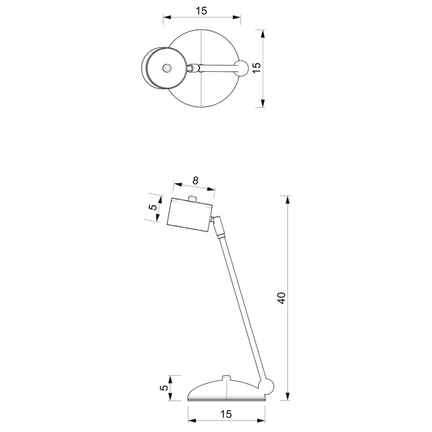 Galda lampa ARENA 1xGX53/11W/230V melna/spīdīgi hromēts