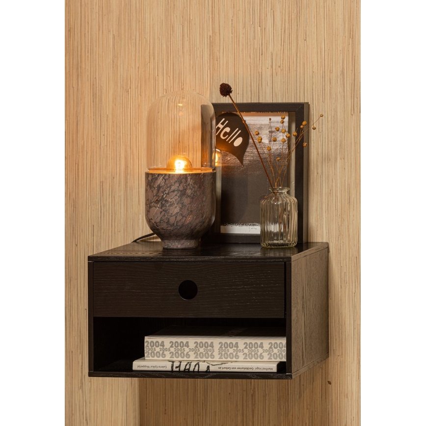 Galda lampa ASEL 1xE27/25W/230V marmors pelēka/brūna