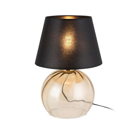Galda lampa AUREA 1xE27/15W/230V melna/bēša