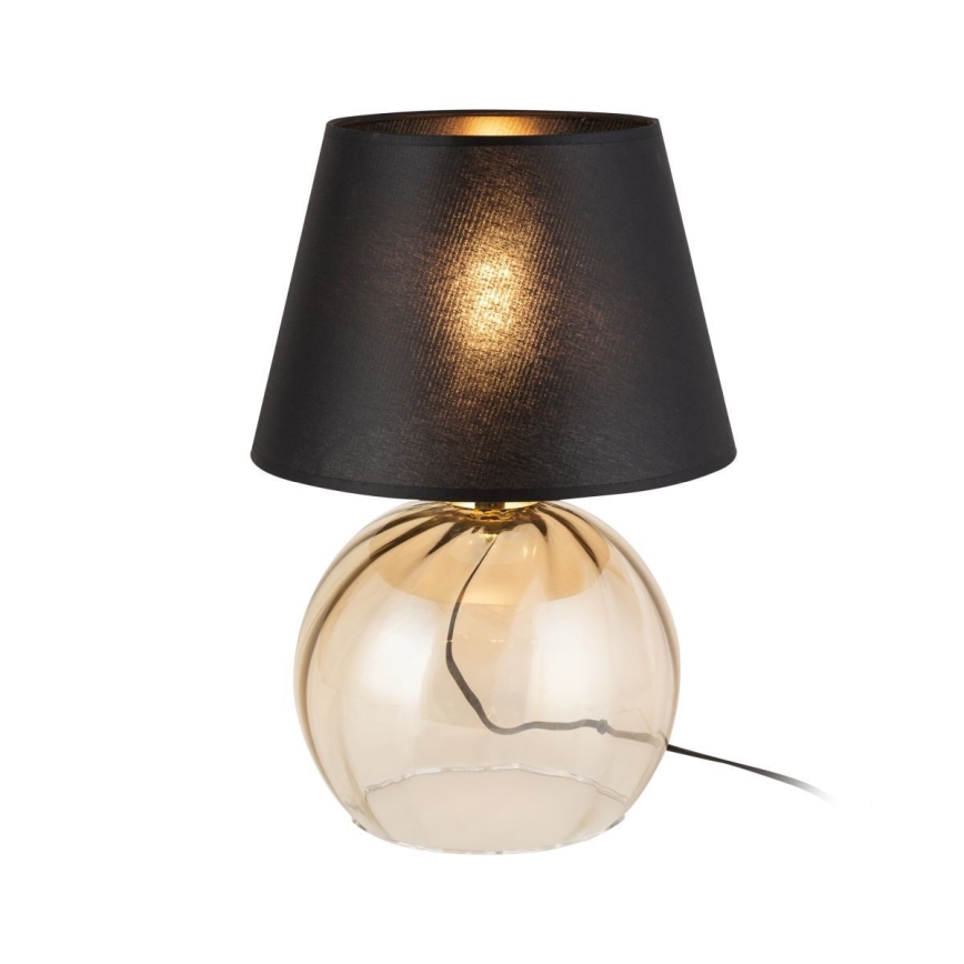 Galda lampa AUREA 1xE27/15W/230V melna/bēša