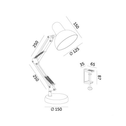 Galda lampa AURIQ 1xE27/60W/230V balta