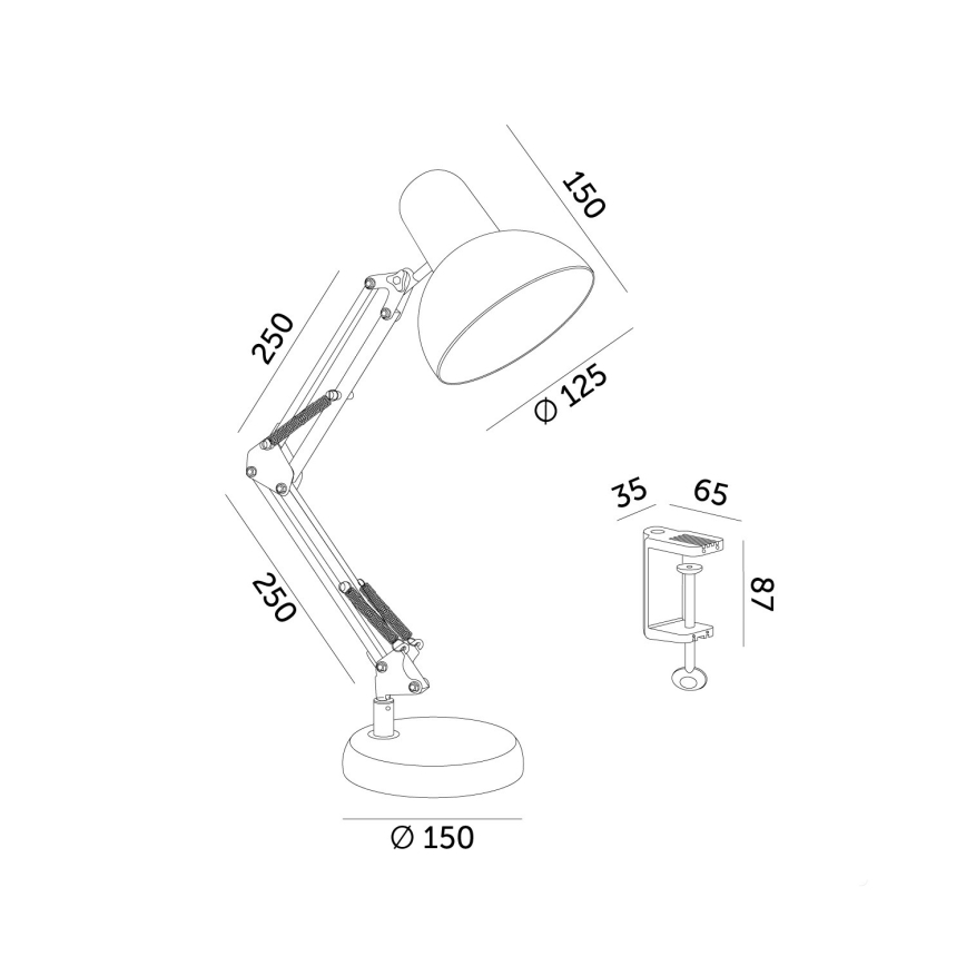 Galda lampa AURIQ 1xE27/60W/230V balta