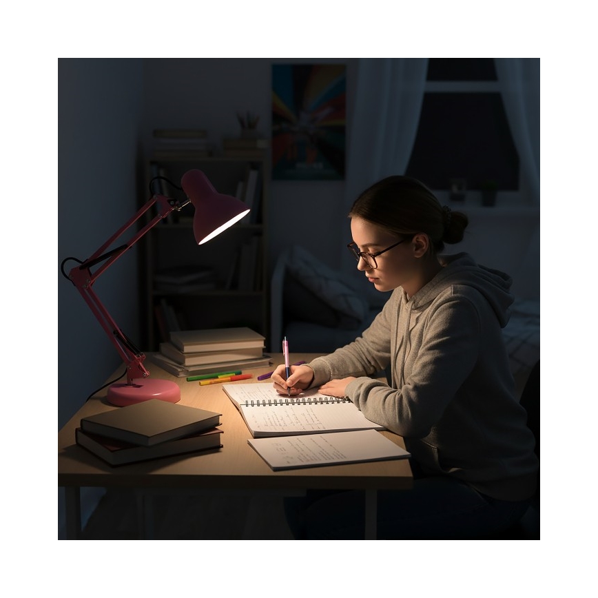 Galda lampa AURIQ 1xE27/60W/230V rozā