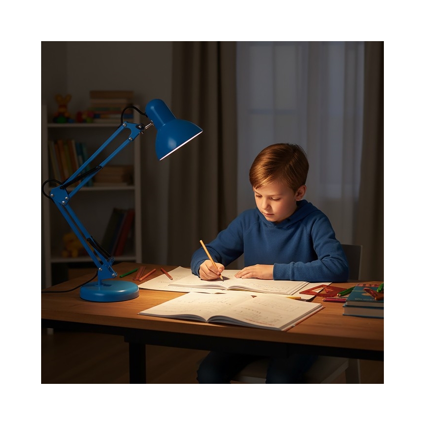 Galda lampa AURIQ 1xE27/60W/230V zila