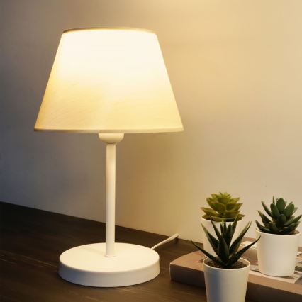 Galda lampa AYD 1xE27/40W/230V balta