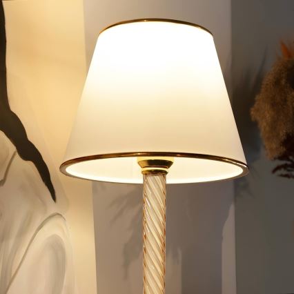 Galda lampa AYD 1xE27/40W/230V balta/zelta