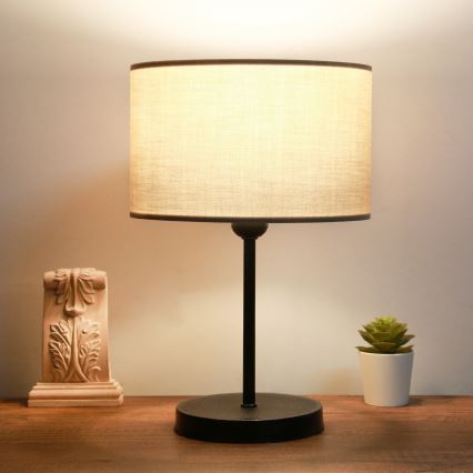 Galda lampa AYD 1xE27/40W/230V bēša/melna