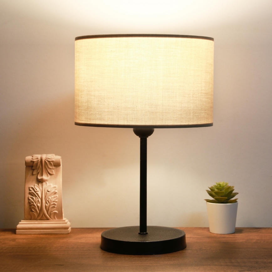 Galda lampa AYD 1xE27/40W/230V bēša/melna