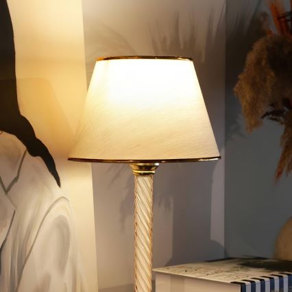 Galda lampa AYD 1xE27/40W/230V bēša/zeltaina