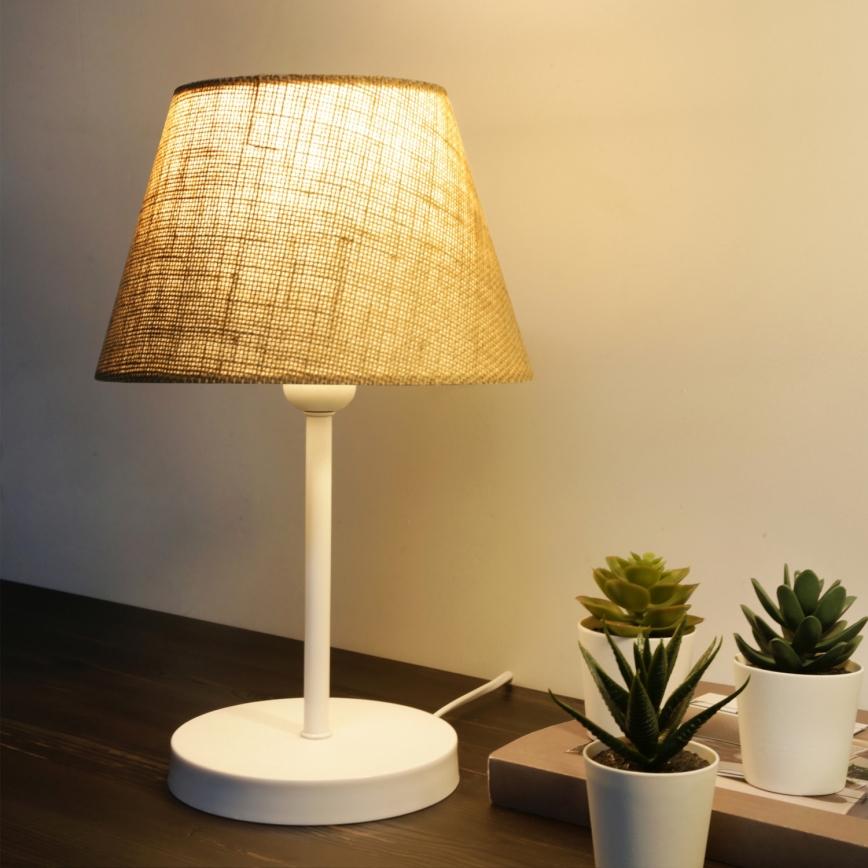 Galda lampa AYD 1xE27/40W/230V brūna/balta