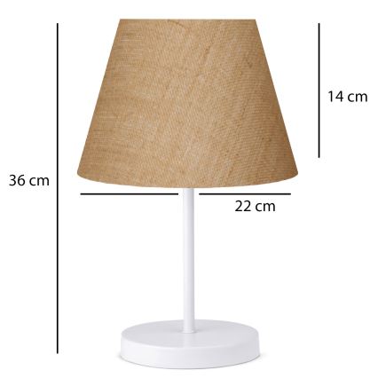 Galda lampa AYD 1xE27/40W/230V brūna/balta