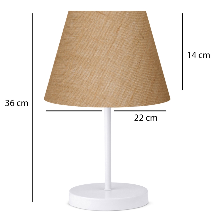 Galda lampa AYD 1xE27/40W/230V brūna/balta