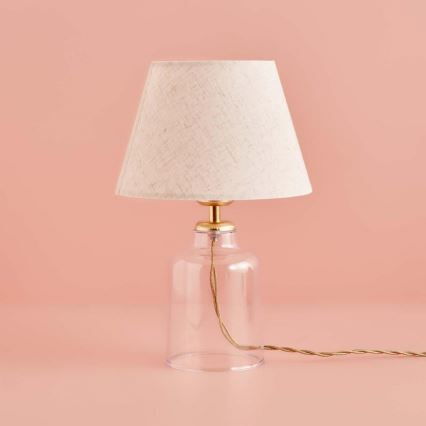 Galda lampa AYD 1xE27/40W/230V krēmkrāsaina/caurspīdīga