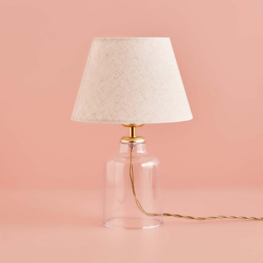 Galda lampa AYD 1xE27/40W/230V krēmkrāsaina/caurspīdīga