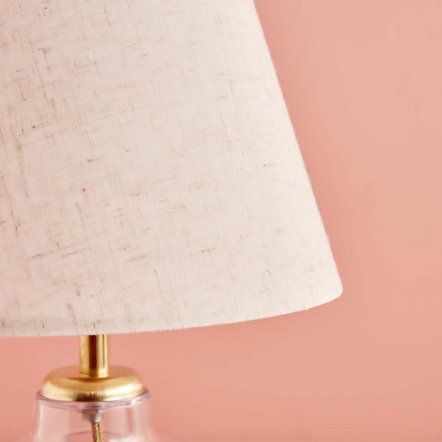 Galda lampa AYD 1xE27/40W/230V krēmkrāsaina/caurspīdīga