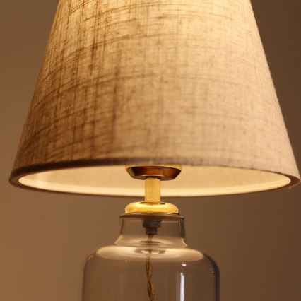 Galda lampa AYD 1xE27/40W/230V pelēka/caurspīdīga