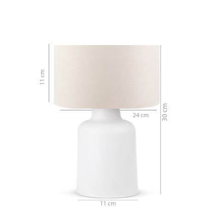 Galda lampa AYD 1xE27/60W/230V bēšs/balts