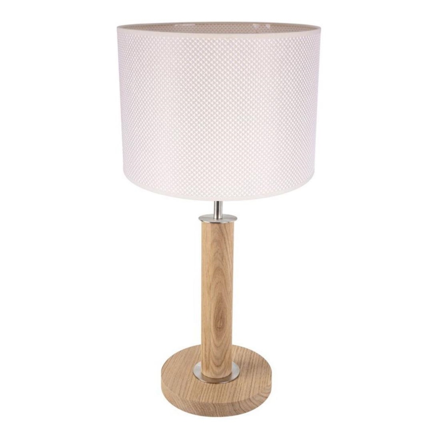 Galda lampa BENITA 1xE27/60W/230V 48 cm krēmkrāsa/ozols