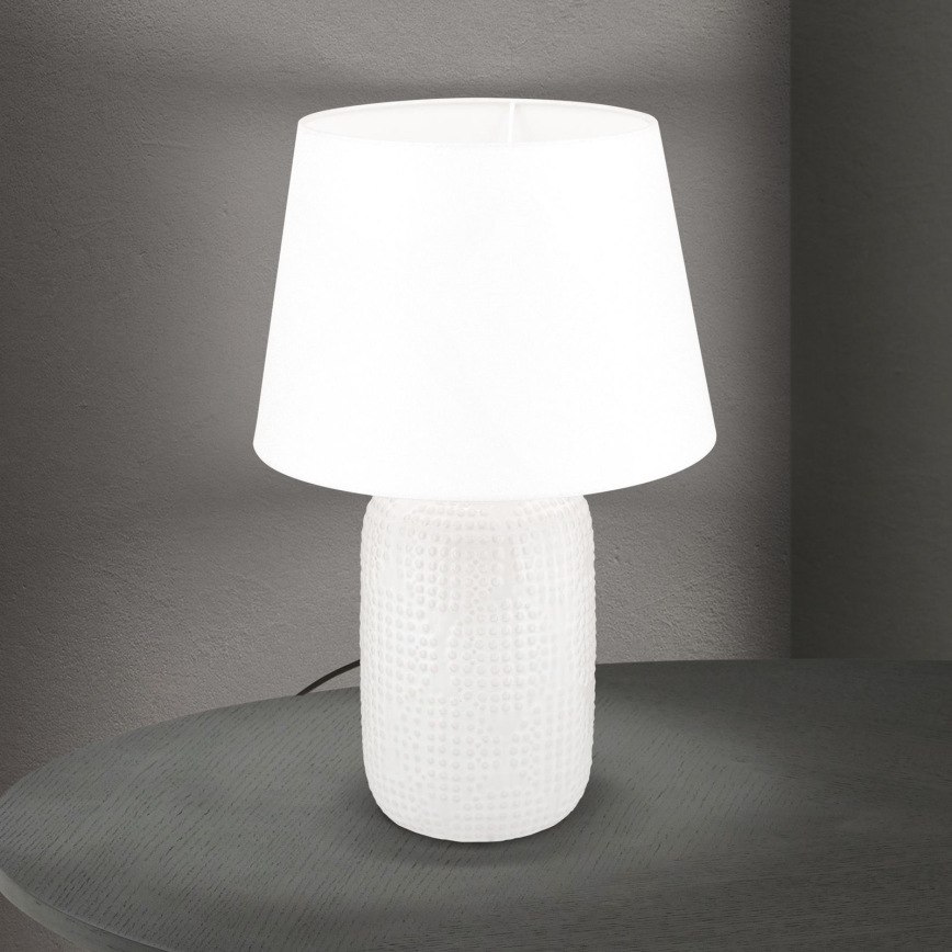 Galda lampa CORAL 1xE27/40W/230V keramika/balta