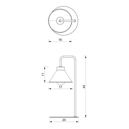 Galda lampa DEMET 1xE27/15W/230V melna/zelta