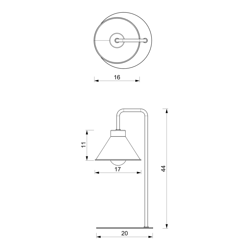 Galda lampa DEMET 1xE27/15W/230V melna/zelta
