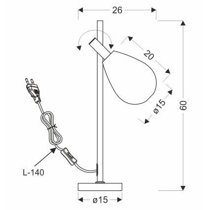 Galda lampa DENSO 1xG9/5W/230V melna hroma apdare
