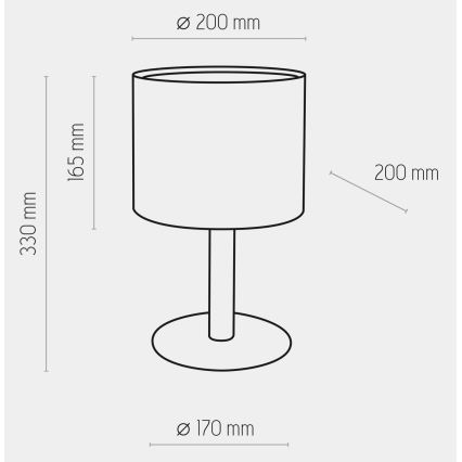 Galda lampa DEVA 1xE27/15W/230V pelēka/koka