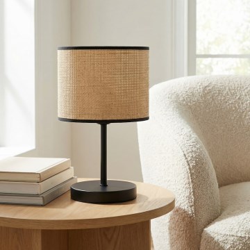 Galda lampa ECO 1xE27/15W/230V bēša/ratāns