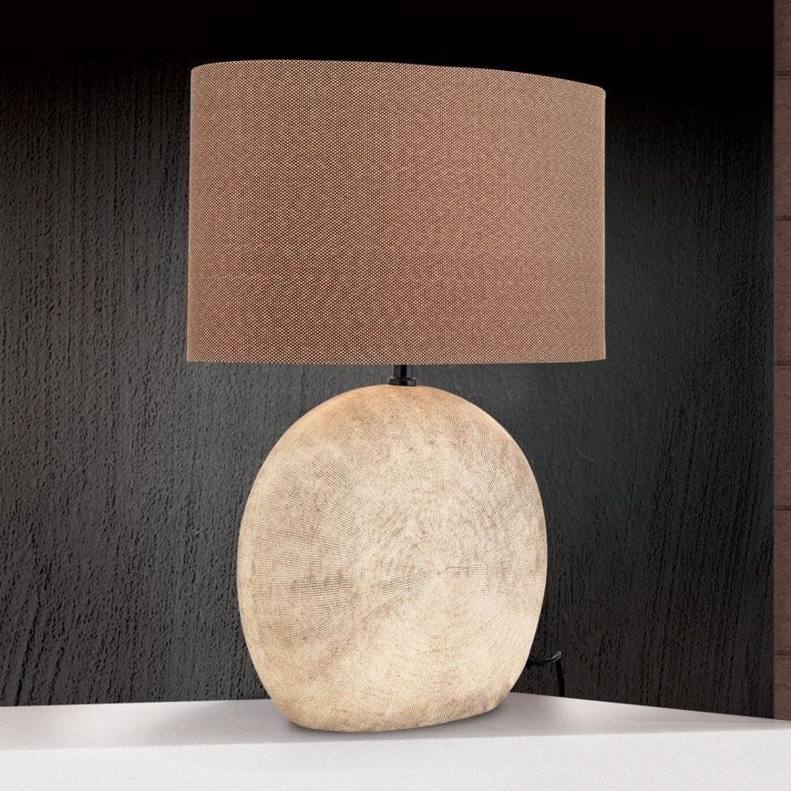 Galda lampa ETHNO 1xE27/60W/230V keramika brūna/bēša