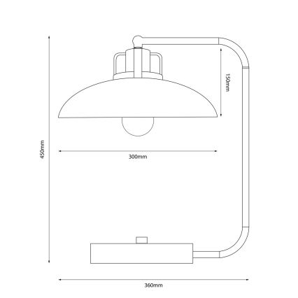 Galda lampa FELIX 1xE27/60W/230V balta