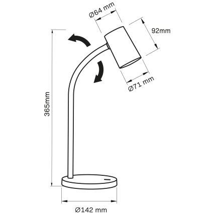 Galda lampa FELIX 1xGU10/9W/230V melna