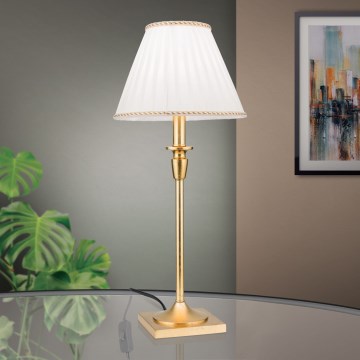 Galda lampa FONSA 1xE27/60W/230V 61 cm balta/zelta