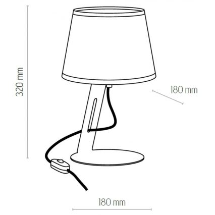 Galda lampa GRACIA 1xE27/60W/230V melna