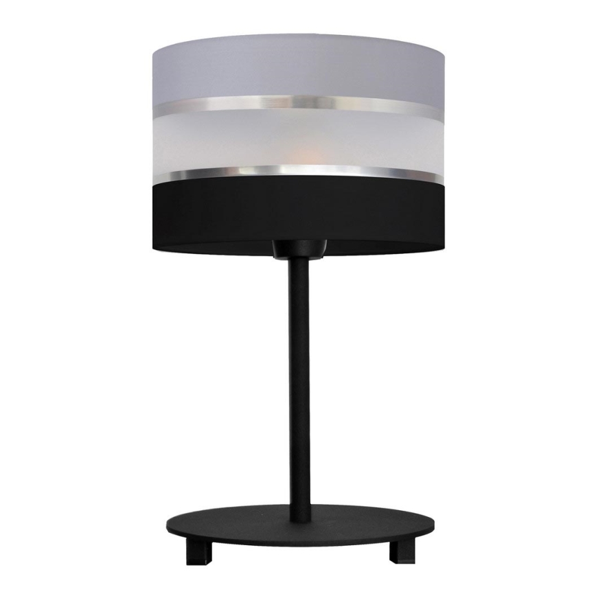 Galda lampa HELEN 1xE27/15W/230V melna/pelēka/sudraba