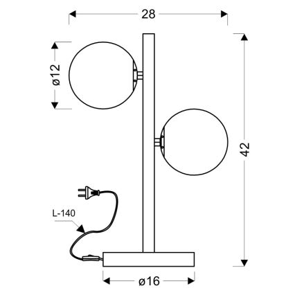 Galda lampa KAMA 2xG9/28W/230V