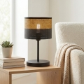 Galda lampa KARBON 1xE27/15W/230V melna/brūna