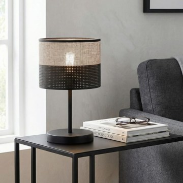 Galda lampa KARBON 1xE27/15W/230V melna/pelēka