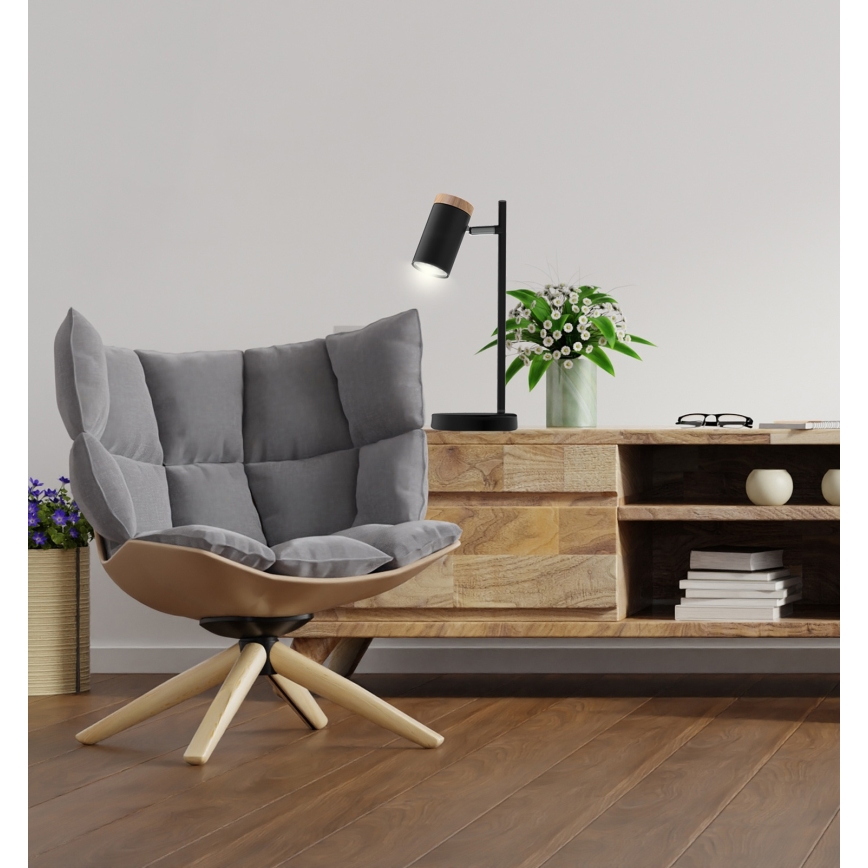 Galda lampa LAGOS 1xGU10/15W/230V melna/brūna