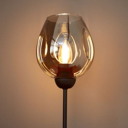 Galda lampa LILI 1xE27/15W/230V melna/pelēka