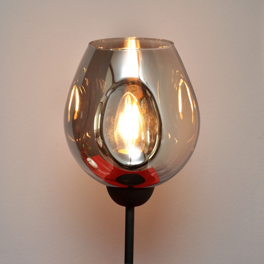 Galda lampa LILI 1xE27/15W/230V melna/pelēka