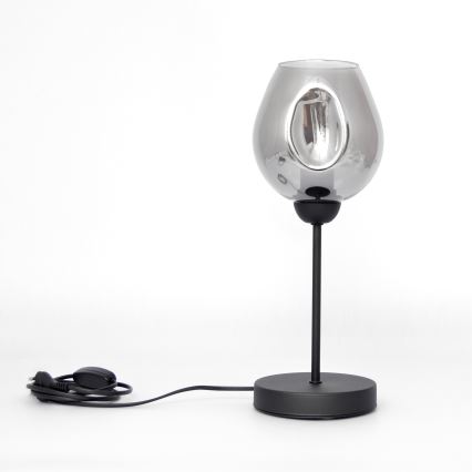 Galda lampa LILI 1xE27/15W/230V melna/pelēka