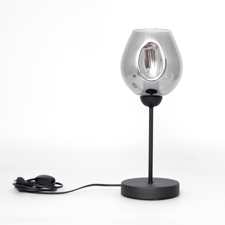 Galda lampa LILI 1xE27/15W/230V melna/pelēka