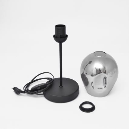 Galda lampa LILI 1xE27/15W/230V melna/pelēka