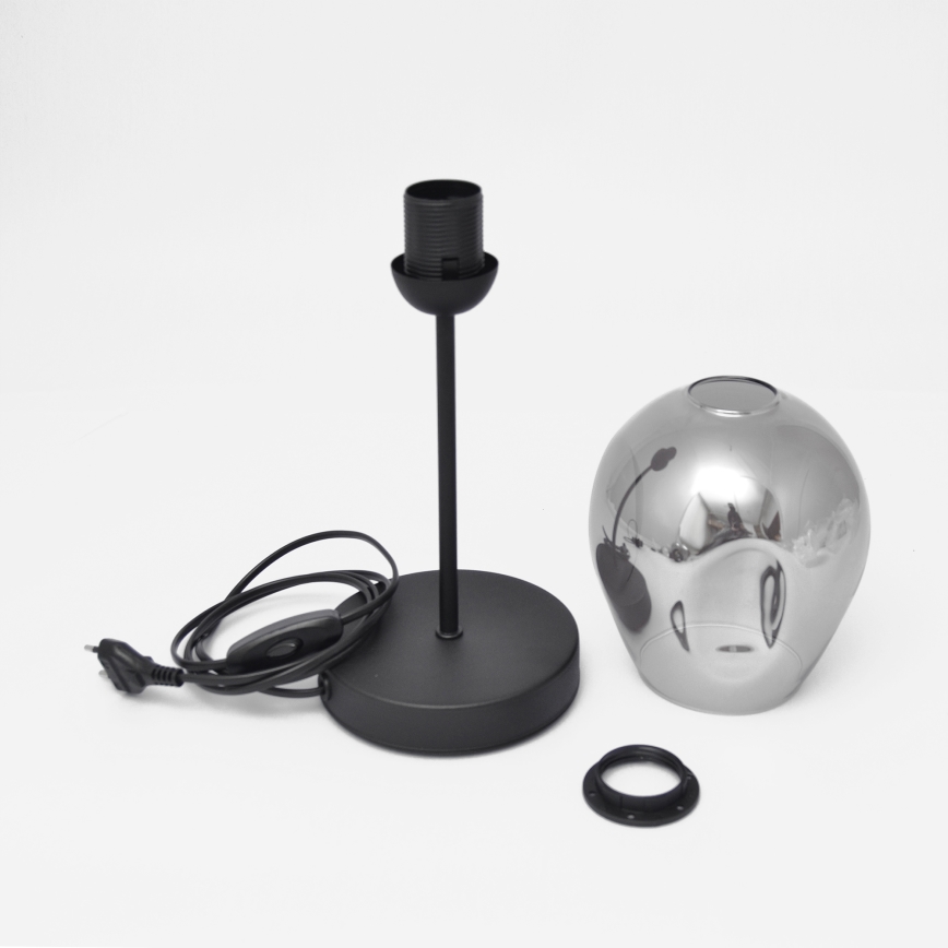 Galda lampa LILI 1xE27/15W/230V melna/pelēka