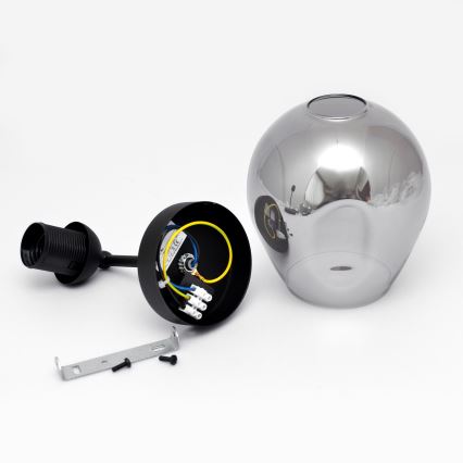 Galda lampa LILI 1xE27/15W/230V melna/pelēka