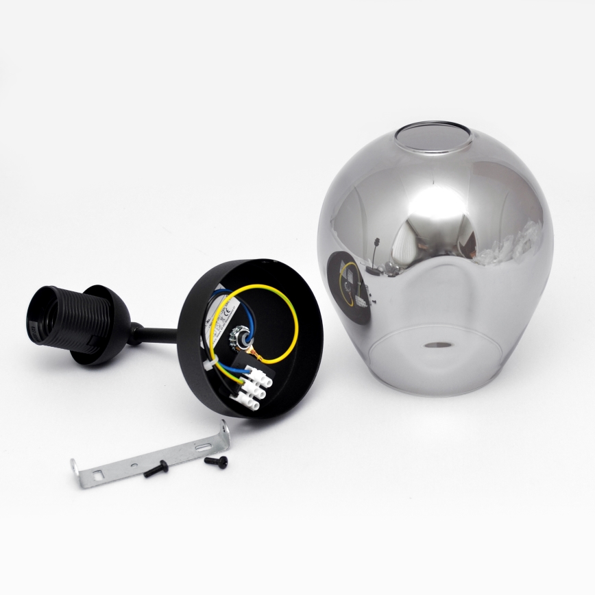 Galda lampa LILI 1xE27/15W/230V melna/pelēka