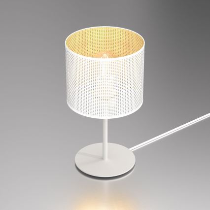 Galda lampa LOFT SHADE 1xE27/60W/230V d. 18 cm balta/zelta