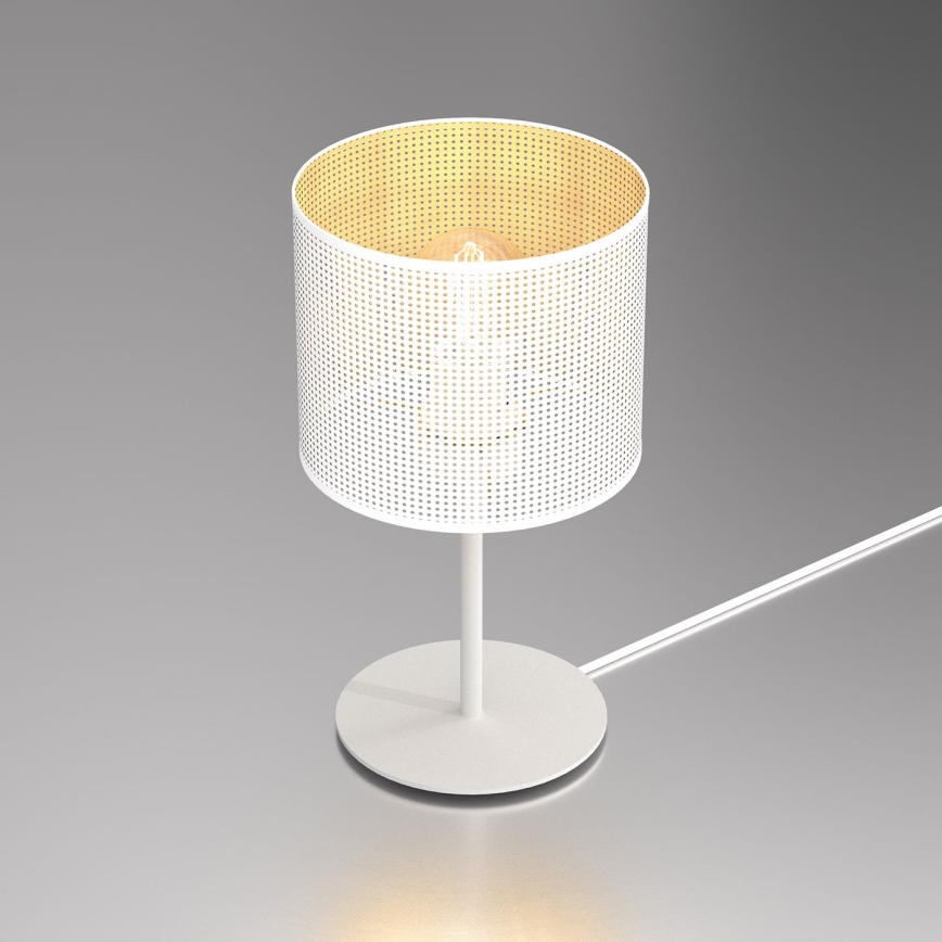 Galda lampa LOFT SHADE 1xE27/60W/230V d. 18 cm balta/zelta