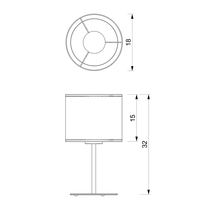Galda lampa LOFT SHADE 1xE27/60W/230V d. 18 cm balta/zelta